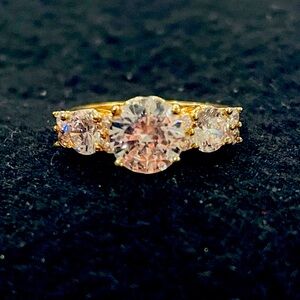 Cubic Zirconia Gold Cocktail Ring